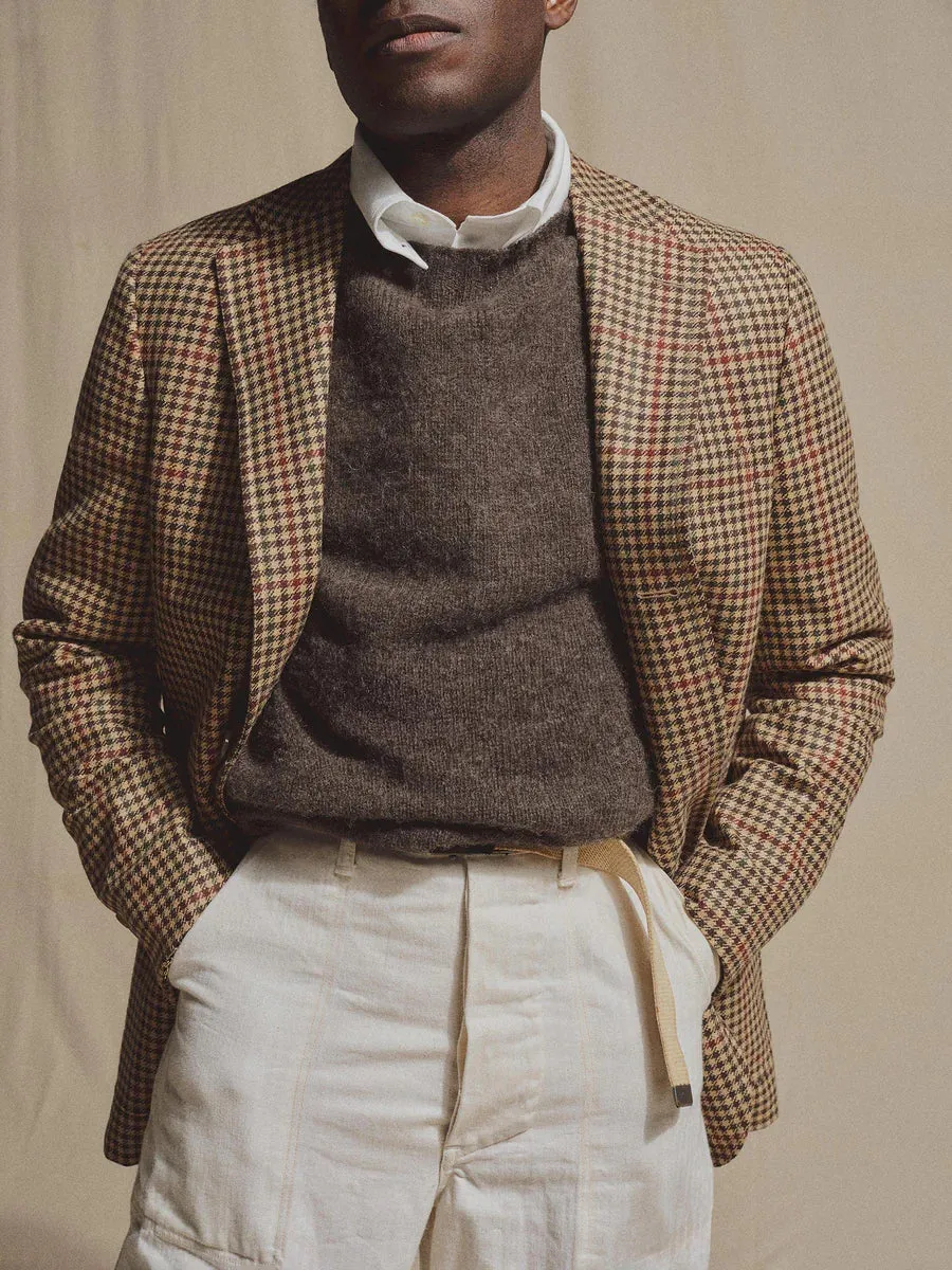 J.PRESS X BUCK MASON TWEED SPORT COAT - BROWN/OLIVE CHECK