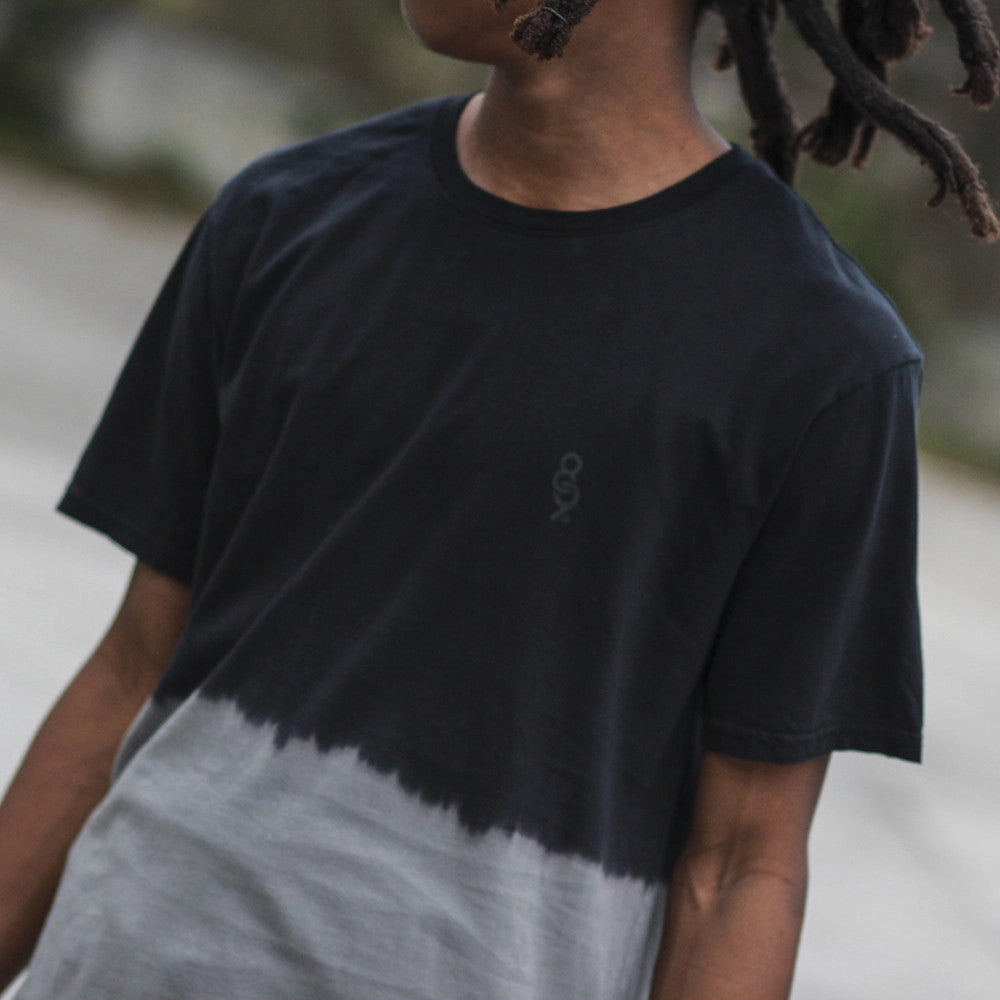 Keys Dip Dye Long Line T Shirt Grey