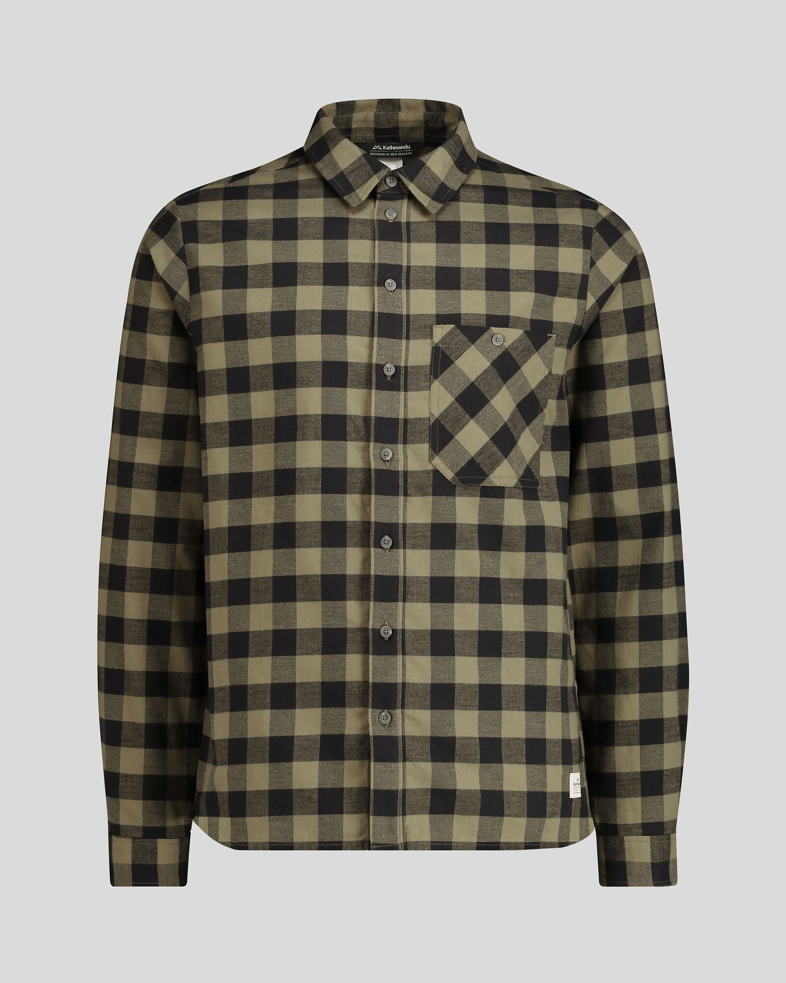 Men's Fyfe Flannel Shirt - Light Moss Gingham