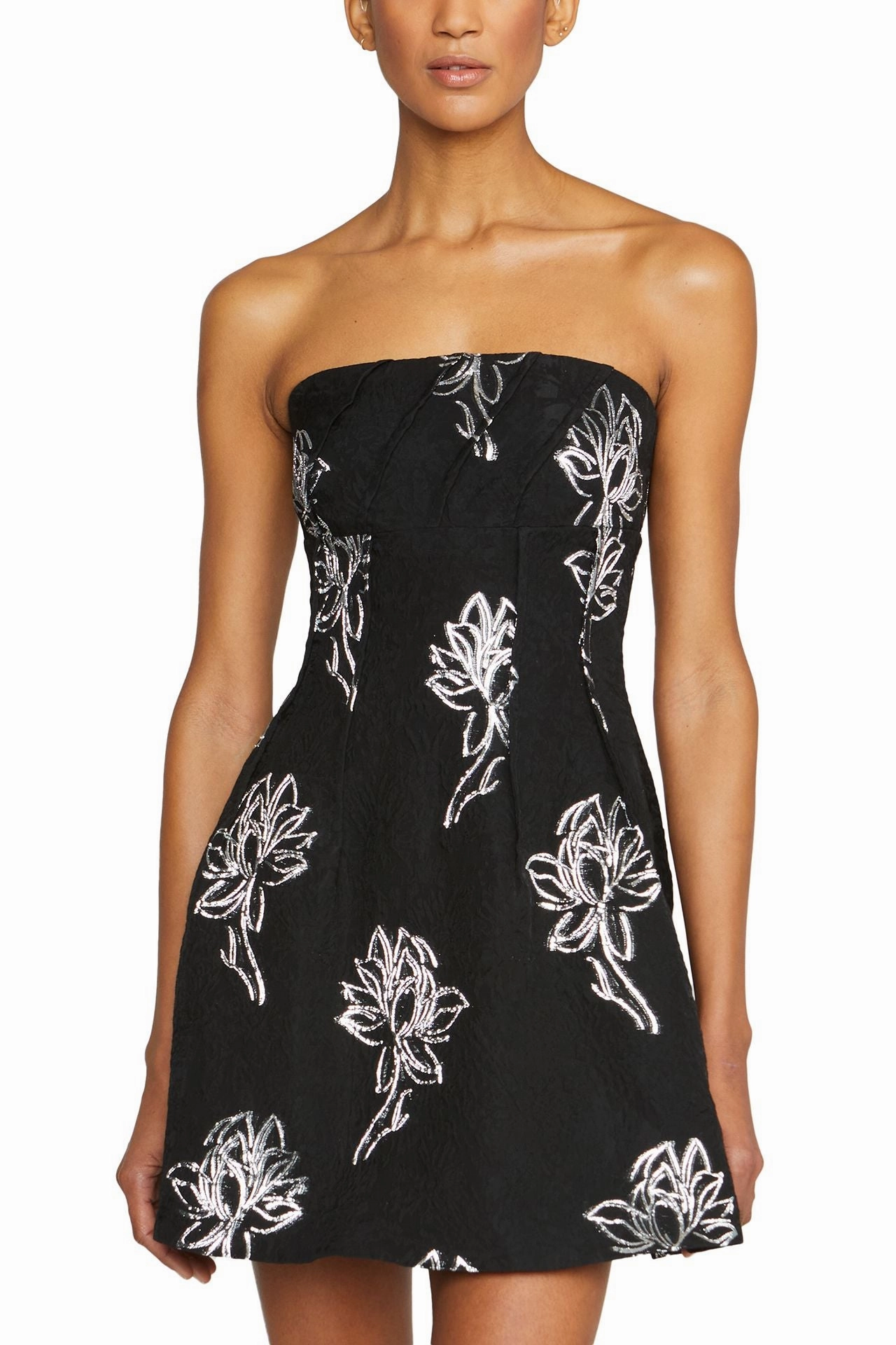 Metallic Jacquard Mini Dress