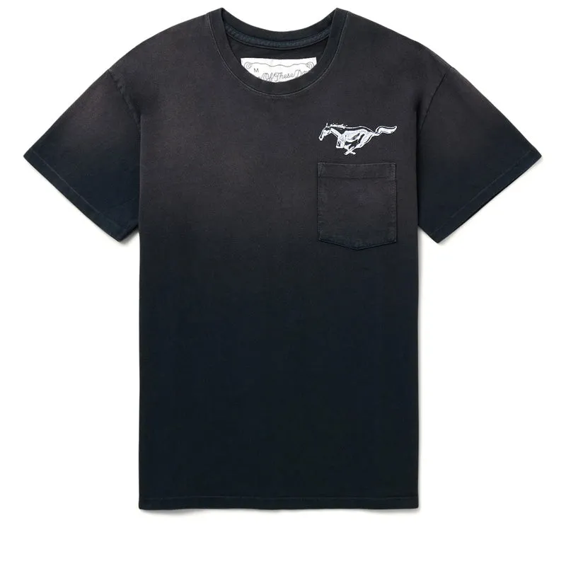 One Of These Days Mustang Cross Tee - Washed Black