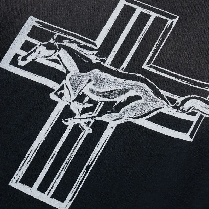 One Of These Days Mustang Cross Tee - Washed Black