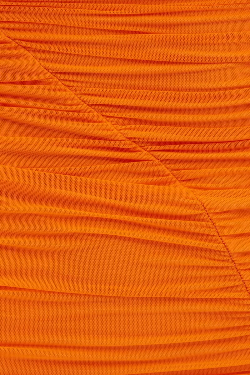 Orange One Shoulder Bodycon Mini Dress