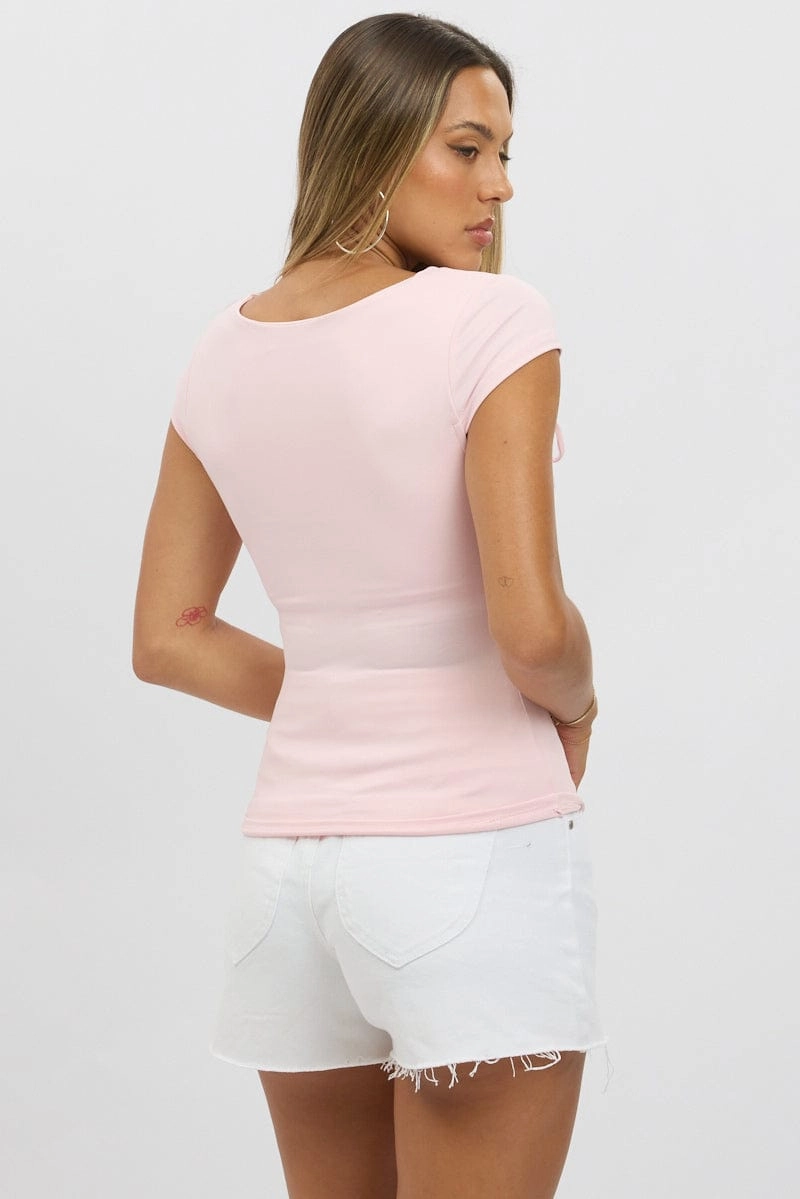 Pink Supersoft Tank Scoop Neck Ribbon