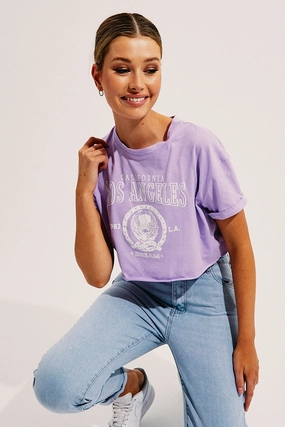 Purple Crop T Shirt