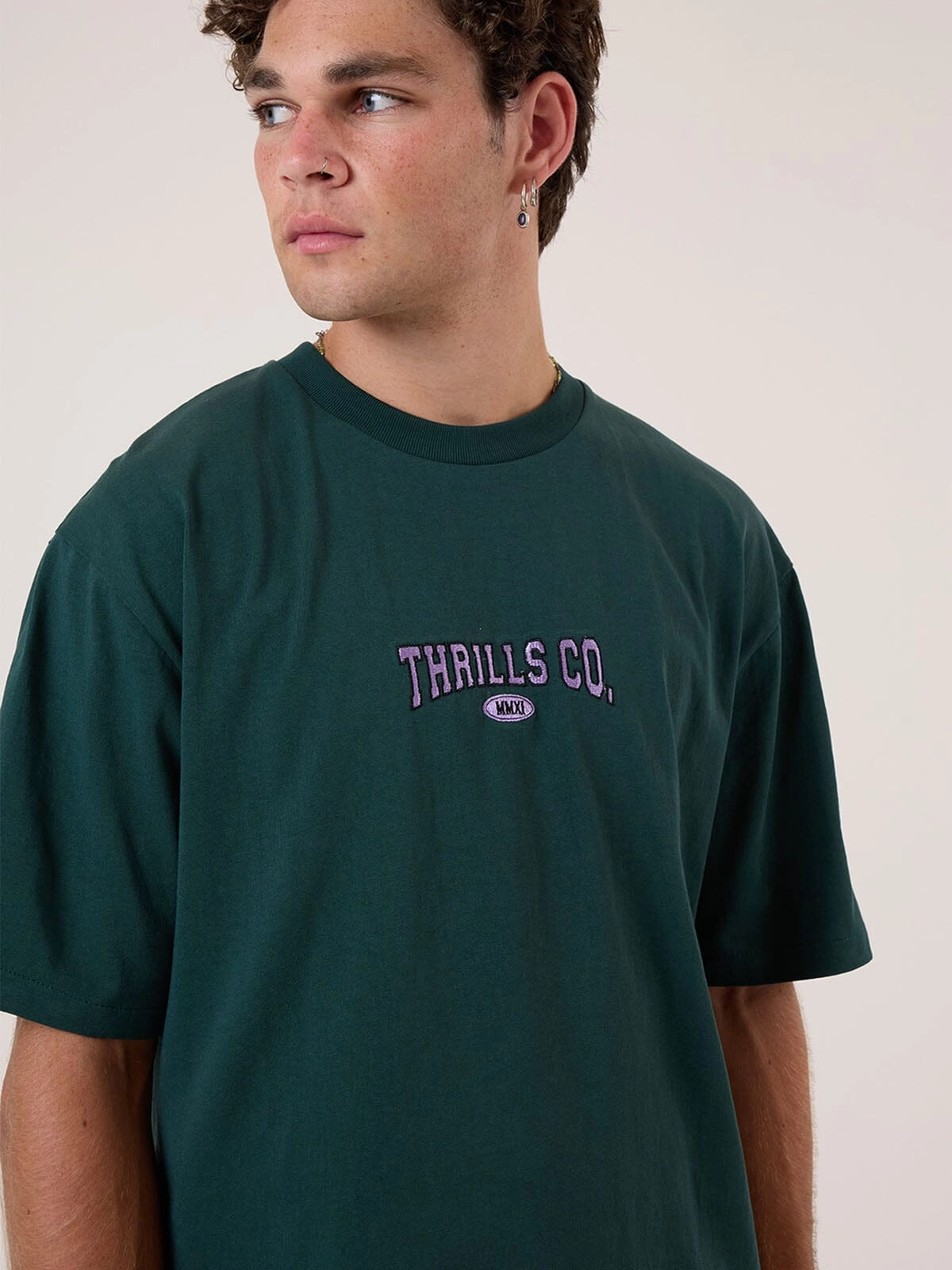 Recruit Oversized Fit Tee - Forrest Green