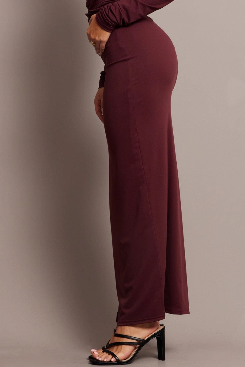 Red Supersoft Maxi Skirt Side Split