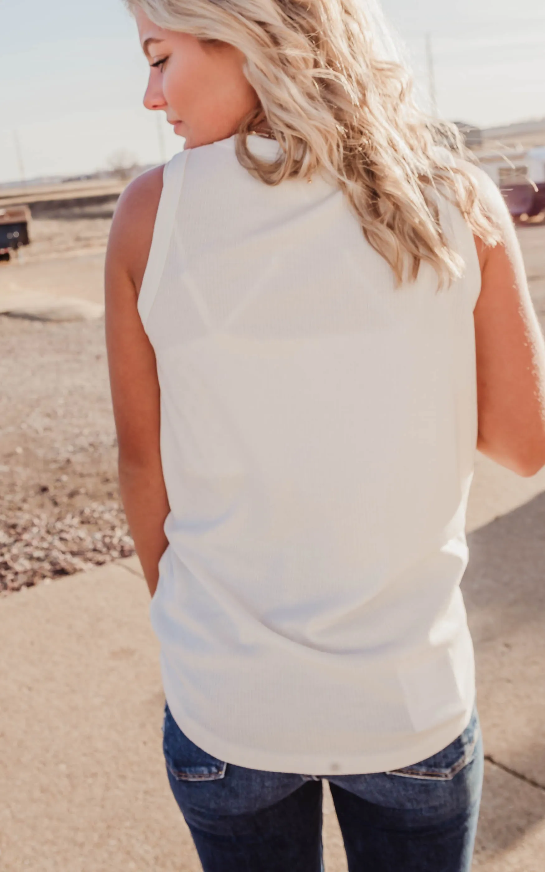 Ribbed Solid Knit Tank Top - Final Sale