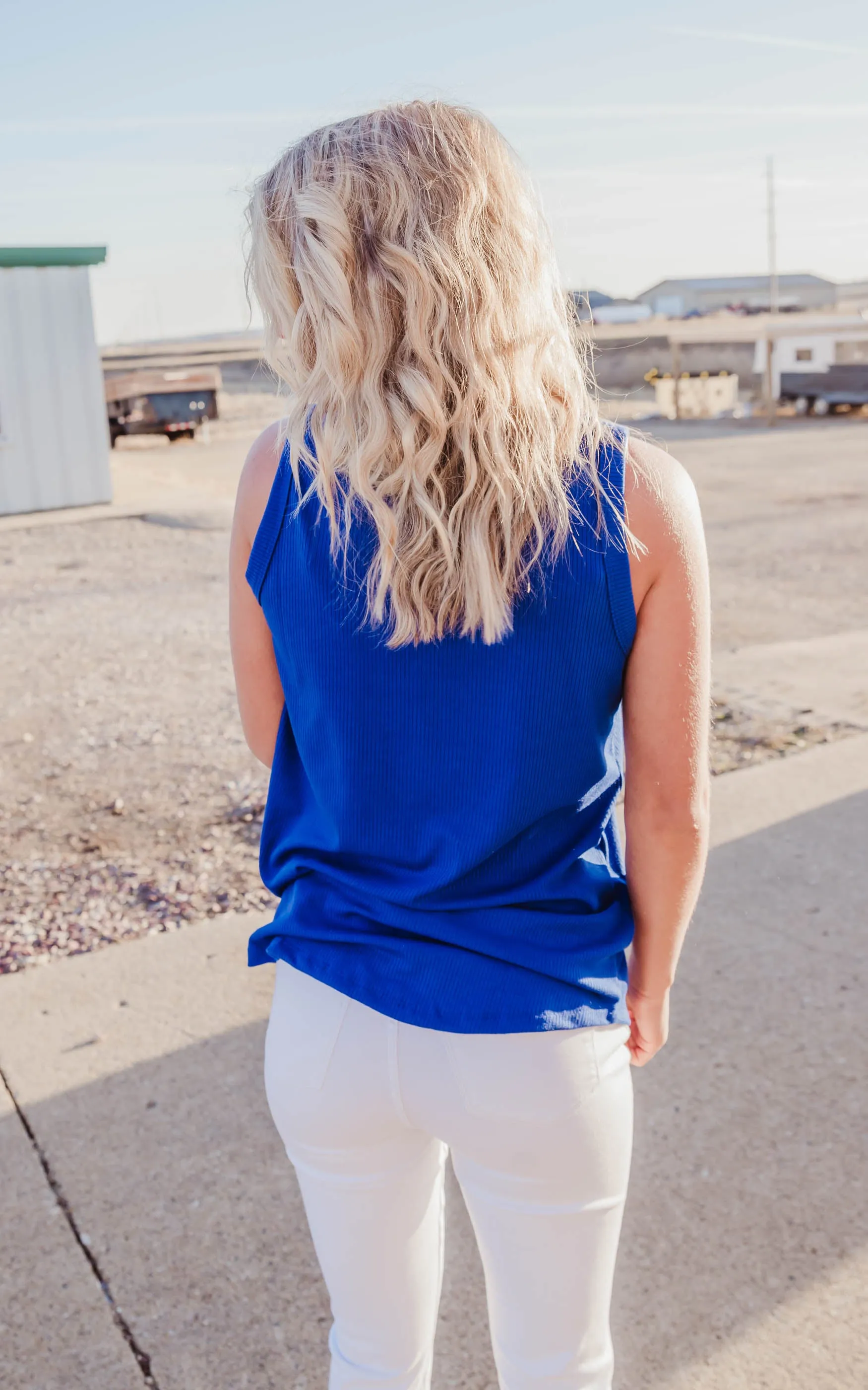 Ribbed Solid Knit Tank Top - Final Sale