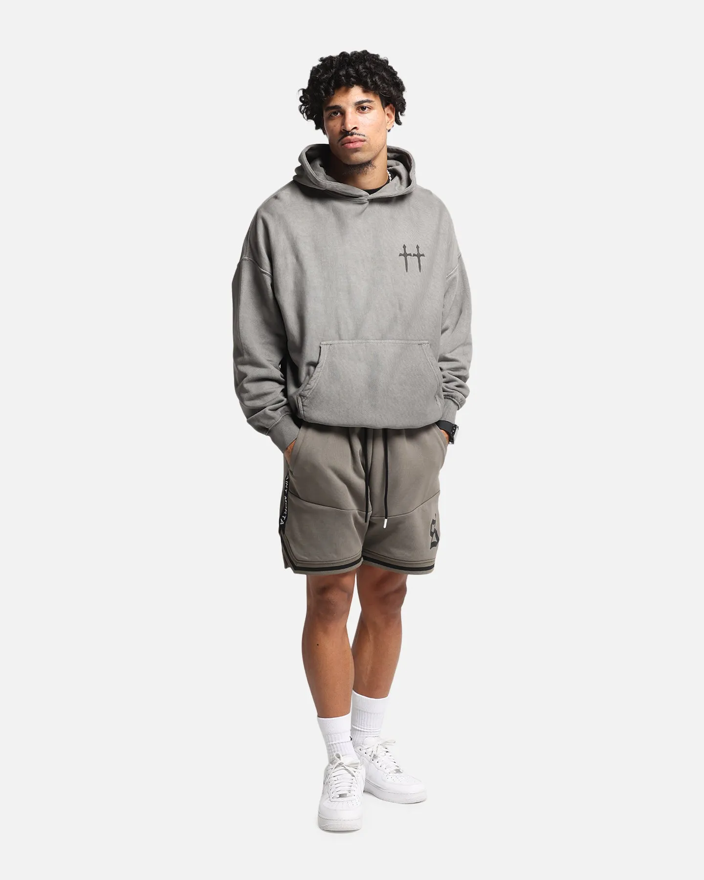 Saint Morta Mortal Boxy Hoodie Washed Charcoal