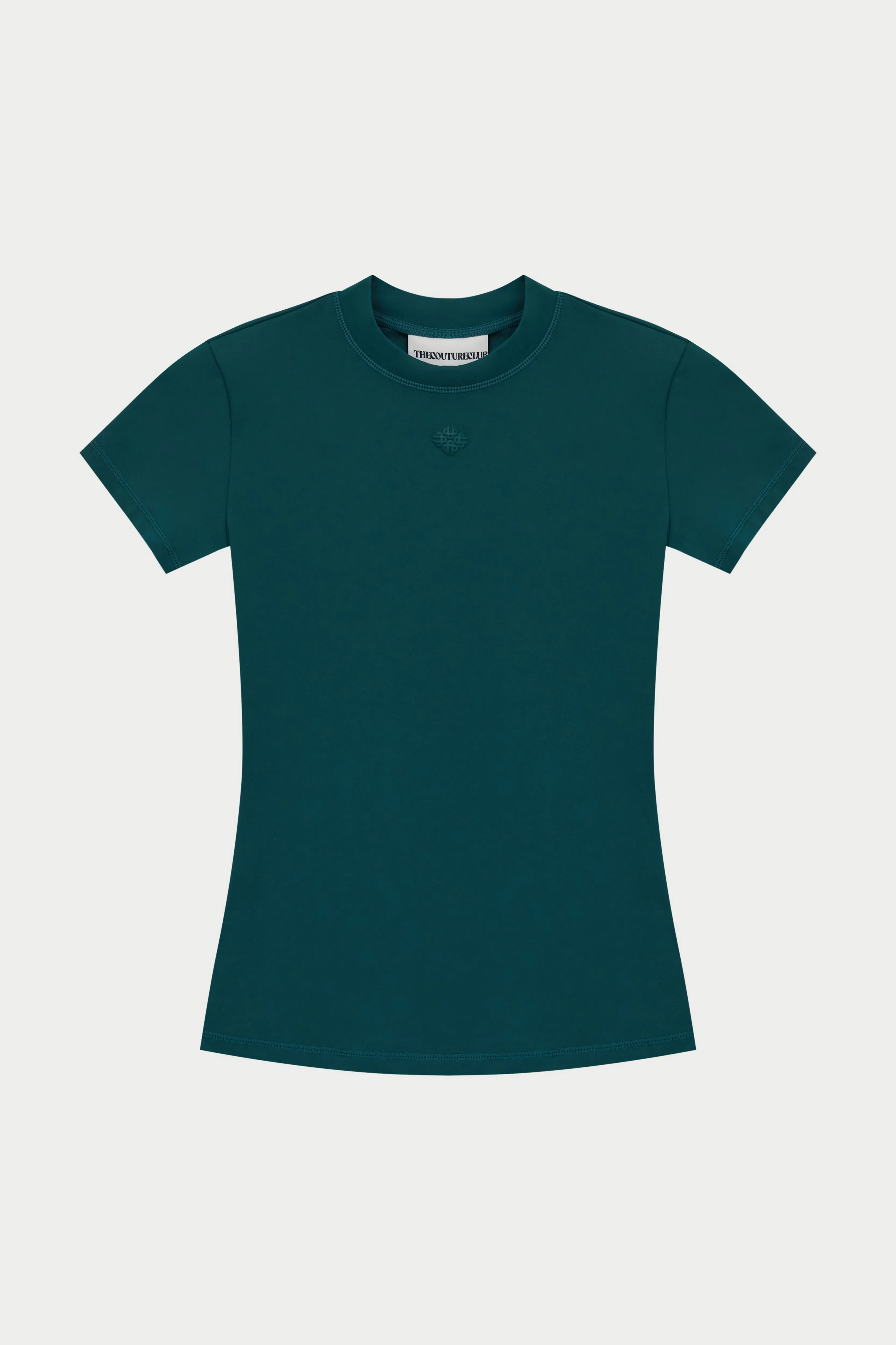 SCULPTING STRETCH EMBLEM BABY TEE - FOREST GREEN