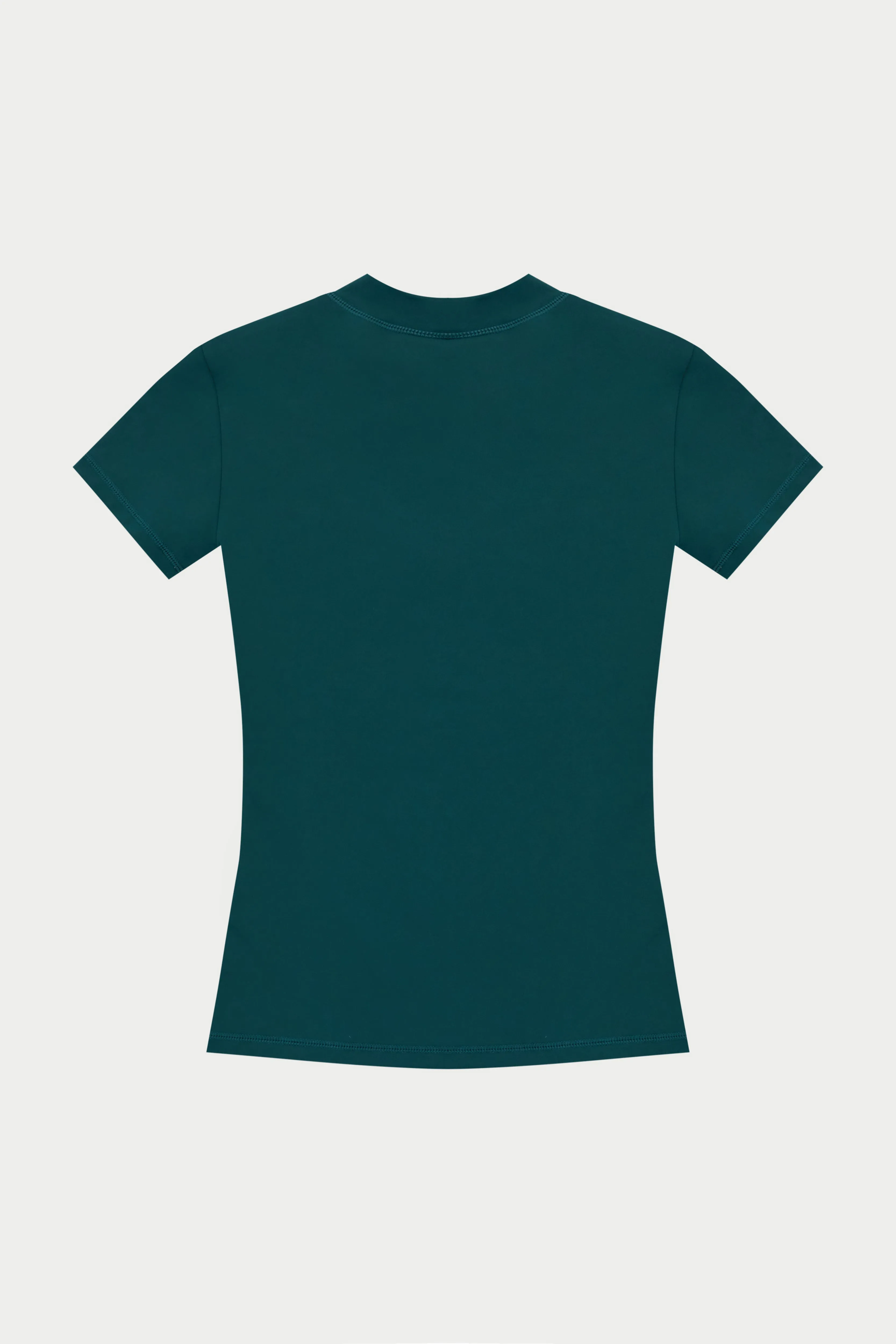 SCULPTING STRETCH EMBLEM BABY TEE - FOREST GREEN