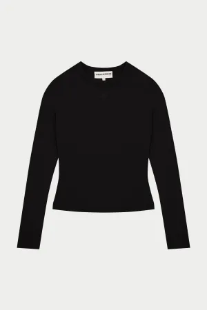 SCULPTING STRETCH LONG SLEEVE TOP - BLACK