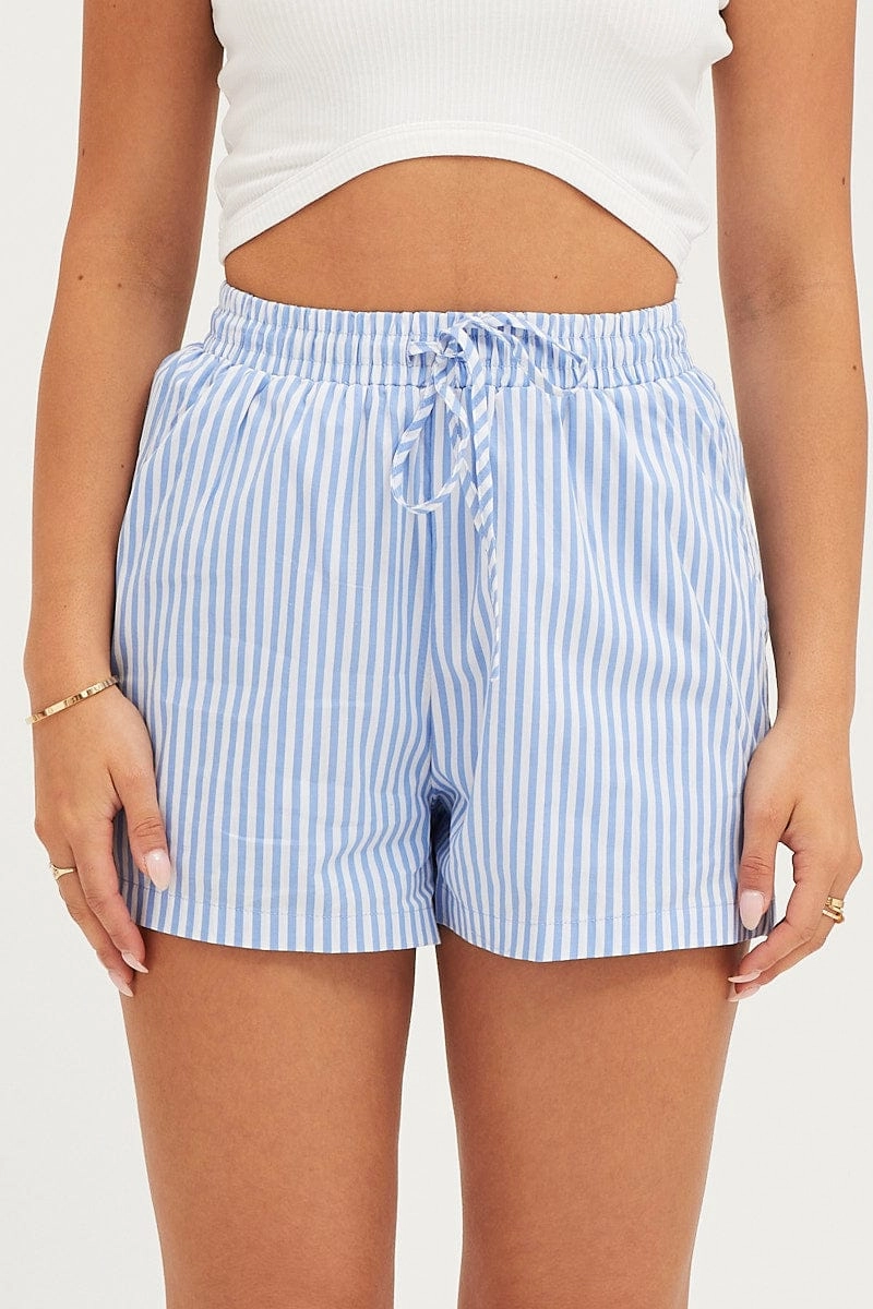 Stripe Mini Shorts High Rise