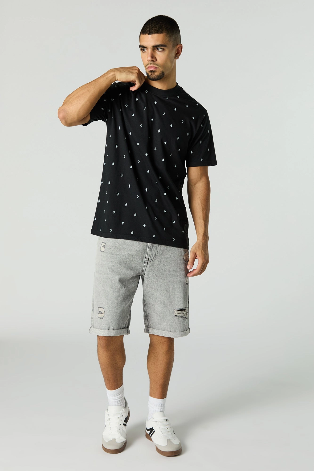T-shirt ras du cou à petit imprimé