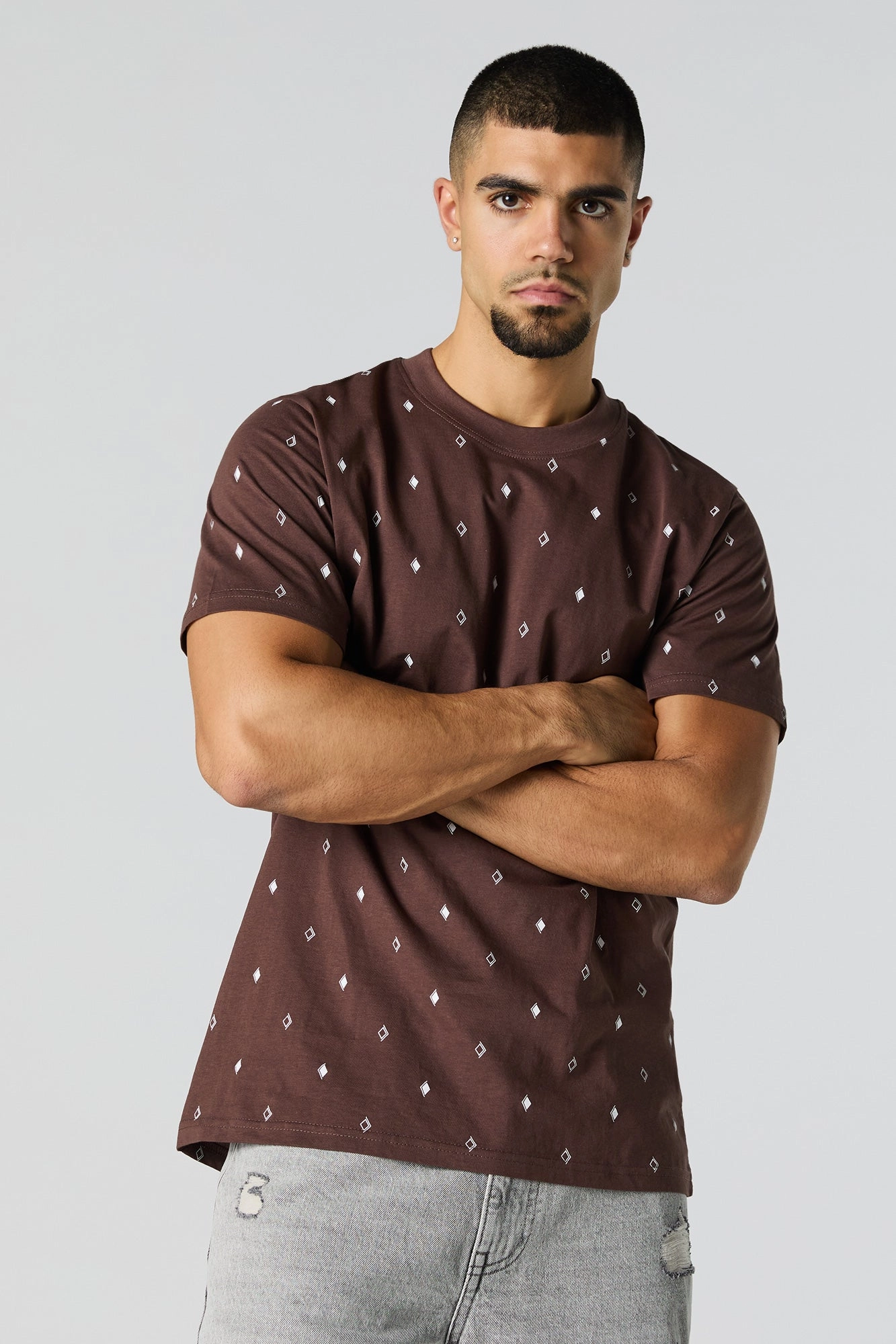 T-shirt ras du cou à petit imprimé