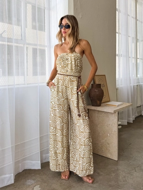 Take Me Away Jumpsuit in Khaki