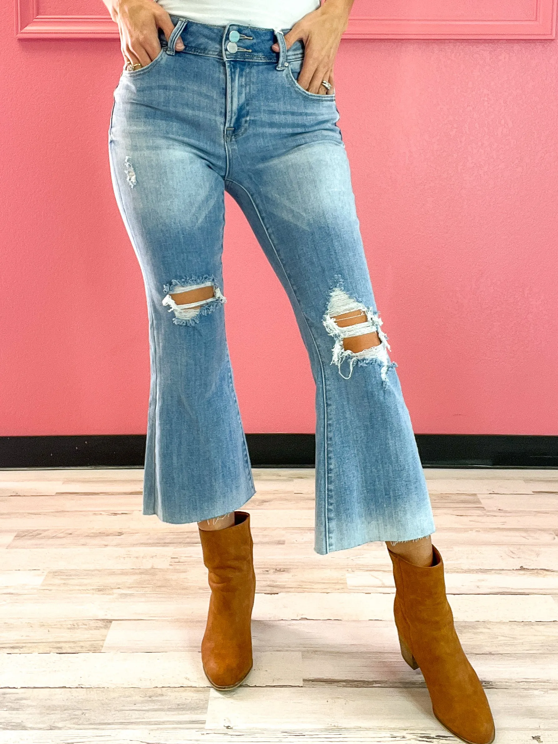 The Liliana Risen High Rise Crop Flare Jean