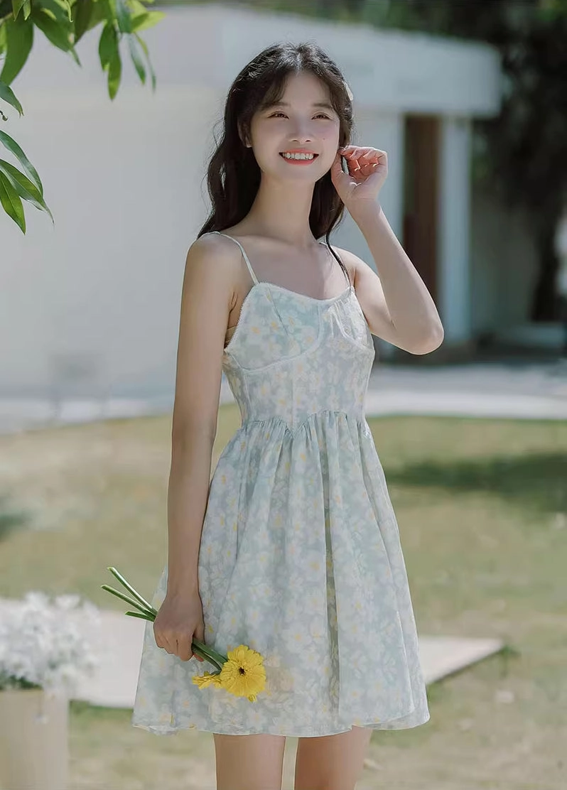 Two-Piece Daisy Cami Mini Dress (2 Colors)