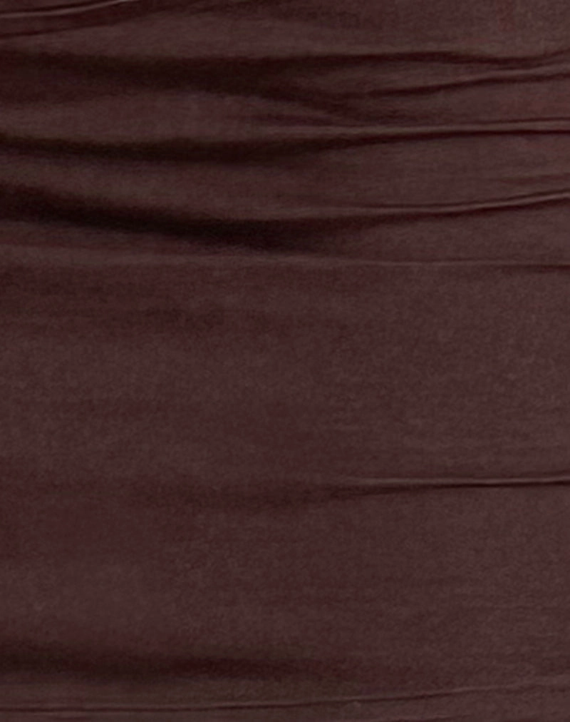 Vidia V Front Mini Skirt in Bitter Chocolate