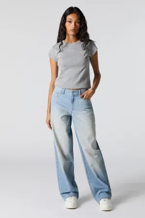 Vintage Wash Mid Rise Baggy Jean