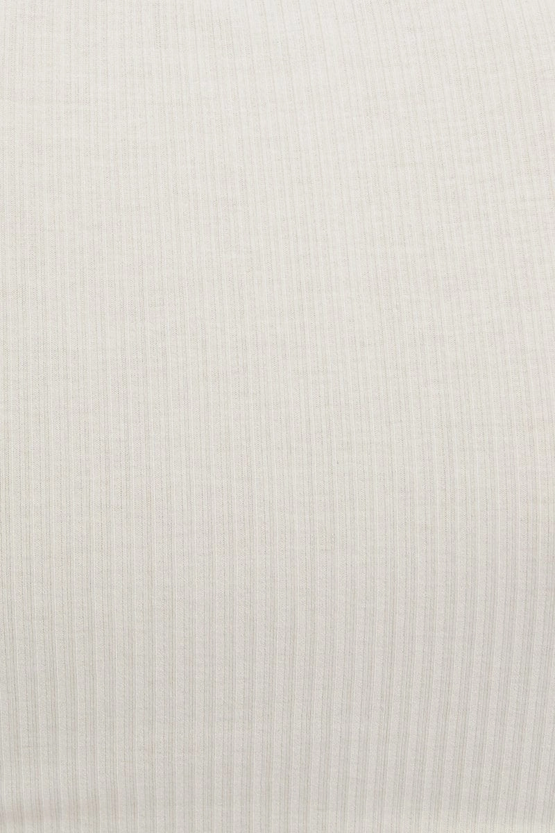 White Drawstring Ruched Top